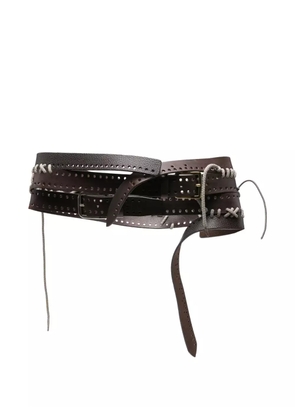 Magliano perforated leather rope-detail belt - Brown
