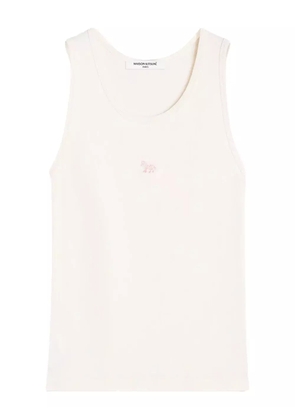 Maison Kitsuné Baby Fox-embroidered ribbed tank top - Pink
