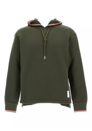 Thom Browne logo-patch hoodie - Green