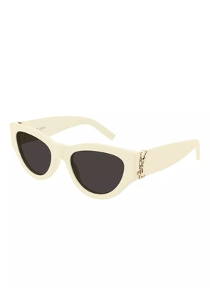 Saint Laurent Eyewear cat-eye logo sunglasses - Neutrals