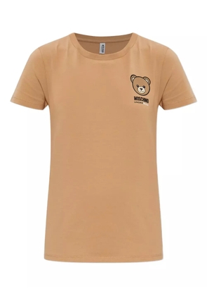 Moschino bear-print T-shirt - Brown