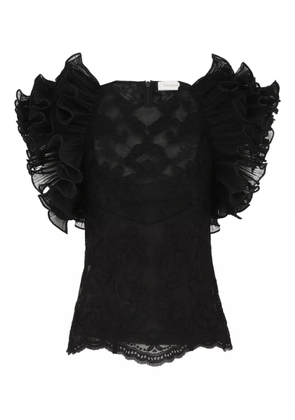 ZIMMERMANN ruffled lace top - Black