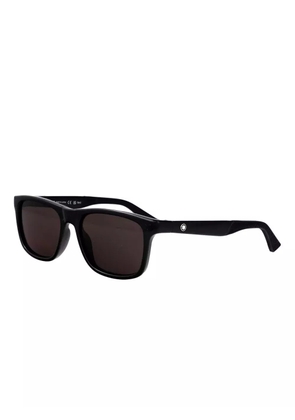 Montblanc rectangle-frame sunglasses - Black