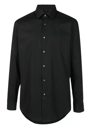 BOSS curved-hem button-down shirt - Black