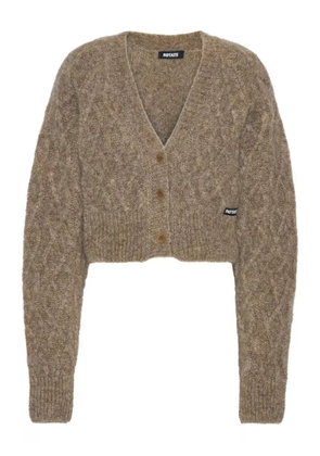 ROTATE BIRGER CHRISTENSEN cable-knit cropped cardigan - Brown