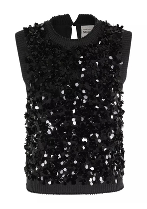 Semicouture sequinned waistcoat - Black
