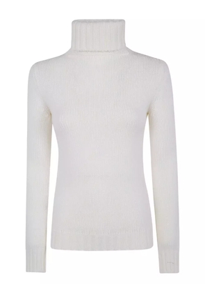 base roll-neck knitwear - White
