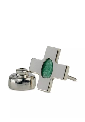 Parts of Four sterling silver Plus emerald earring