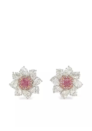 HYT Jewelry 18K white and rose gold diamond earrings