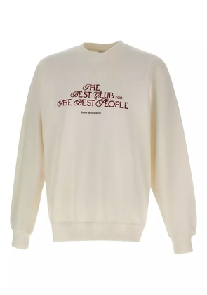 Drôle De Monsieur embroidered crew-neck sweatshirt - Neutrals