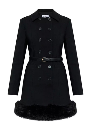 Self-Portrait buttoned faux-fur mini dress - Black