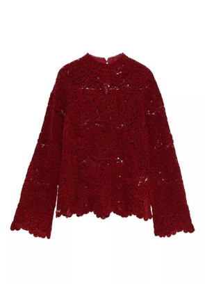 LouLou de Saison Wade scalloped-lace sweater - Red
