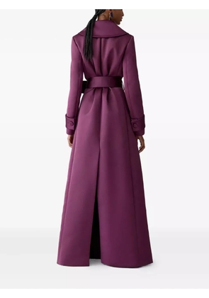 Carolina Herrera belted satin trench coat - Purple