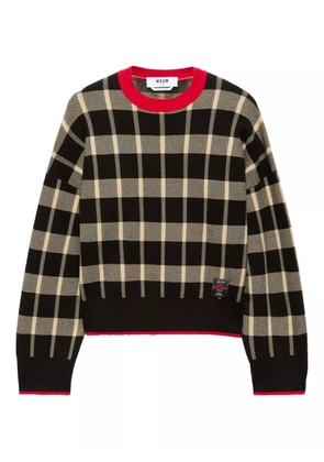 MSGM check sweatshirt - Black