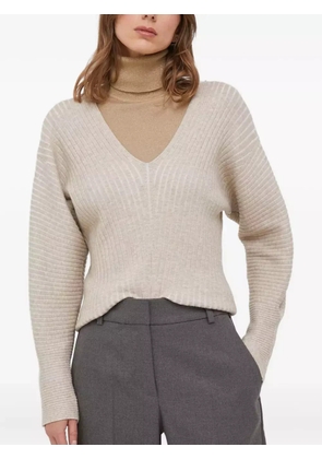 DKNY V-neck ribbed sweater - Neutrals
