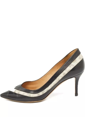 Ferragamo Pre-Owned 85mm panelled leather pumps - Black