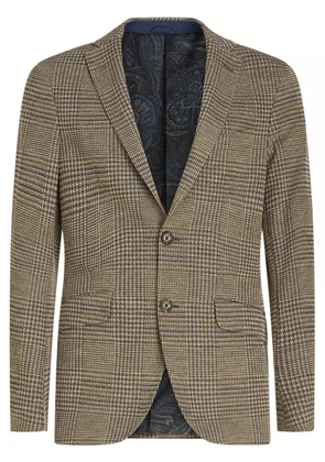 ETRO plaid-check pattern blazer - Brown