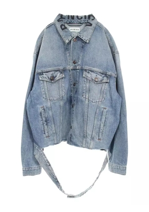 Balenciaga Pre-Owned logo-print denim jacket - Blue