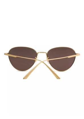 KHAITE x Oliver Peoples triangular-frame sunglasses - Gold