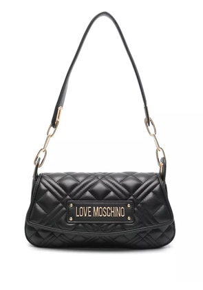 Love Moschino logo-lettering shoulder bag - Black