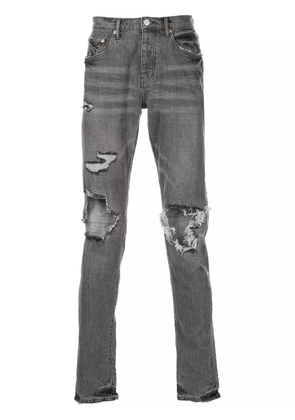Purple Brand faded distressed slim-cut jeans - Grey