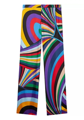 PUCCI iride-print silk trousers - Black