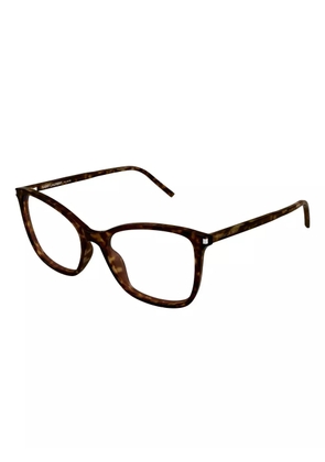 Saint Laurent Eyewear geometric-frame glasses - Brown