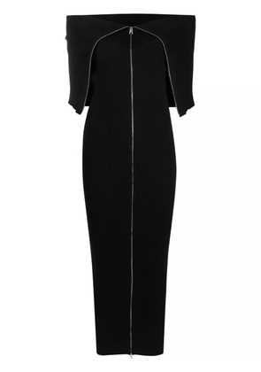 MM6 Maison Margiela zip-up ribbed-knit maxi dress - Black