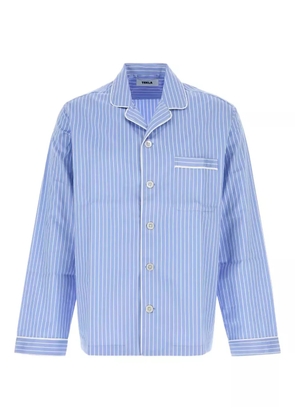 TEKLA embroidered striped shirt - Blue