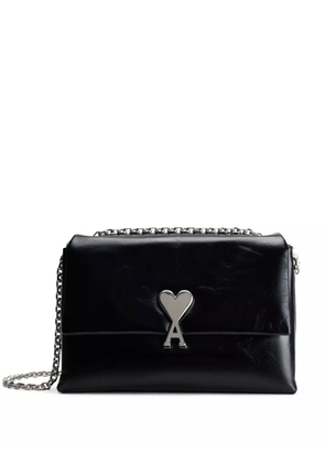 AMI Paris Voulez-Vous leather shoulder bag - Black