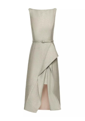 Oscar de la Renta sequin tweed pencil dress - Silver