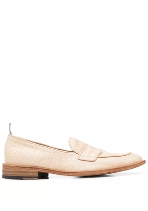 Thom Browne grosgrain-loop trim loafers - Neutrals