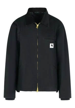 sacai corduroy-collar jacket - Black