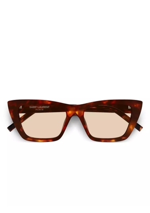 Saint Laurent Eyewear geometric-frame sunglasses - Brown