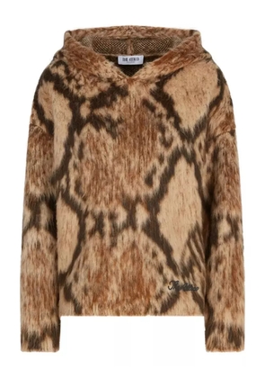 The Attico patterned hooded sweater - Brown