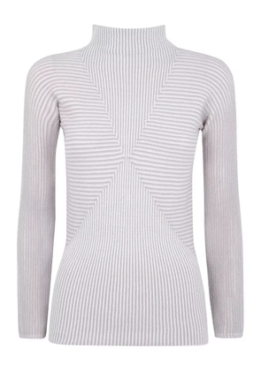 Emporio Armani striped roll-neck sweater - White