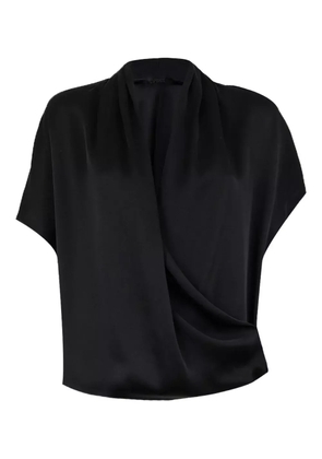 LAPOINTE draped-front V-neck blouse - Black