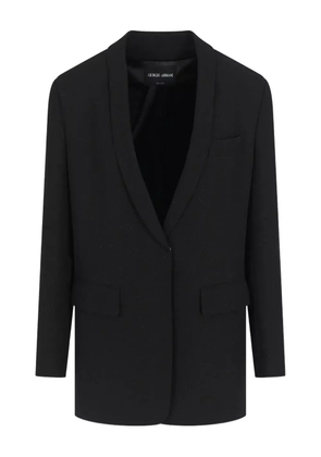 Giorgio Armani shawl-lapel pocket coat - Black