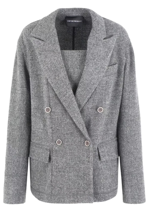 Emporio Armani mélange double-breasted blazer - Grey