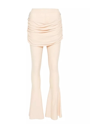 MEDEEA ruched flared trousers - Neutrals