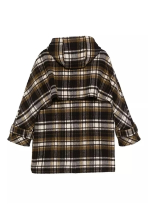 Co plaid hooded coat - Brown