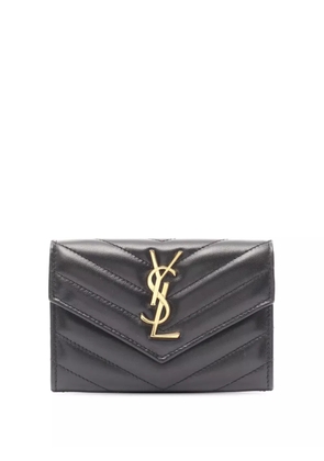 Saint Laurent Pre-Owned 2000-2025 Leather Monogram Envelope Bifold Wallet small wallets - Black