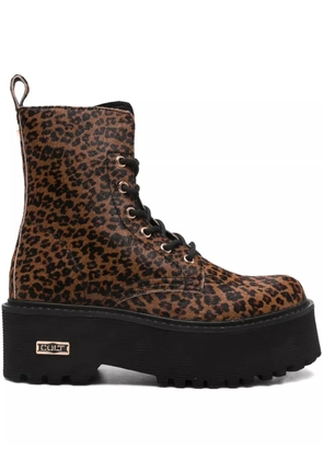 Cult leopard-print boots - Brown