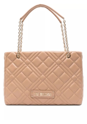 Love Moschino quilted chain-strap shoulder bag - Neutrals