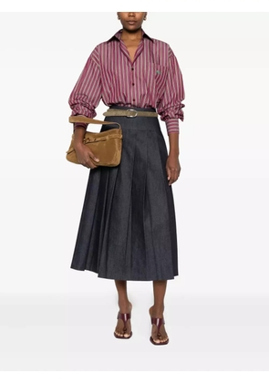 ETRO striped chest-pocket shirt - Red