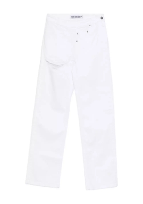 MEDEEA high-waisted straight-leg trousers - White