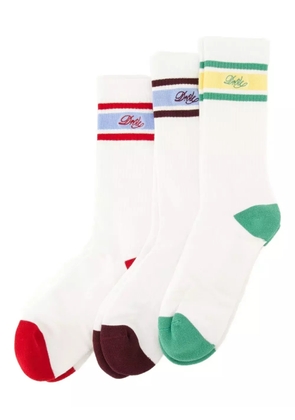 Drôle De Monsieur La Chaussette Drôle Rayée socks (pack of three) - White