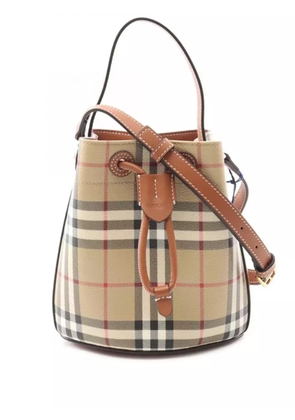 Burberry Pre-Owned 2018-2025 House Check Coated Canvas Bucket Bag satchel - Brown