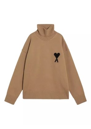 AMI Paris Ami de Coeur monogram sweater - Brown