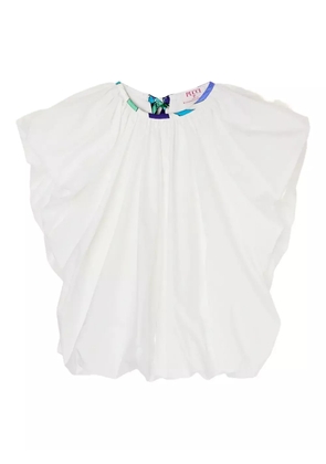 PUCCI printed-neckline voluminous top - White
